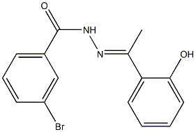 3-bromo-N'-[(E)-1-(2-hydroxyphenyl)ethylidene]benzohydrazide Struktur