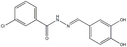 3-chloro-N'-[(E)-(3,4-dihydroxyphenyl)methylidene]benzohydrazide Struktur