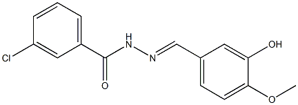 3-chloro-N'-[(E)-(3-hydroxy-4-methoxyphenyl)methylidene]benzohydrazide Struktur