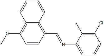 N-(3-chloro-2-methylphenyl)-N-[(E)-(4-methoxy-1-naphthyl)methylidene]amine Struktur