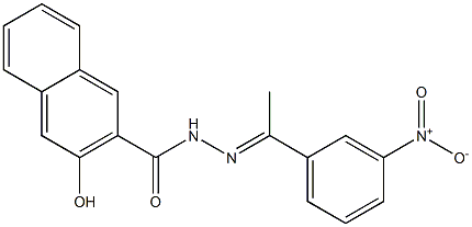 3-hydroxy-N'-[(E)-1-(3-nitrophenyl)ethylidene]-2-naphthohydrazide Struktur