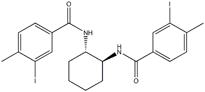 3-iodo-N-{(1S,2S)-2-[(3-iodo-4-methylbenzoyl)amino]cyclohexyl}-4-methylbenzamide Struktur