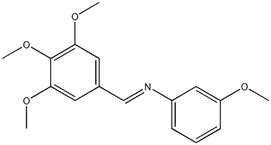 N-(3-methoxyphenyl)-N-[(E)-(3,4,5-trimethoxyphenyl)methylidene]amine Struktur