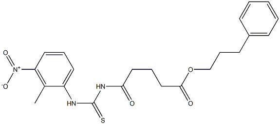 3-phenylpropyl 5-{[(2-methyl-3-nitroanilino)carbothioyl]amino}-5-oxopentanoate Struktur