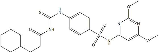 4-({[(3-cyclohexylpropanoyl)amino]carbothioyl}amino)-N-(2,6-dimethoxy-4-pyrimidinyl)benzenesulfonamide Struktur