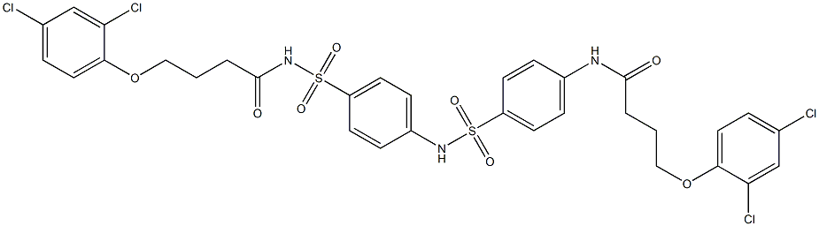 4-(2,4-dichlorophenoxy)-N-(4-{[4-({[4-(2,4-dichlorophenoxy)butanoyl]amino}sulfonyl)anilino]sulfonyl}phenyl)butanamide Struktur