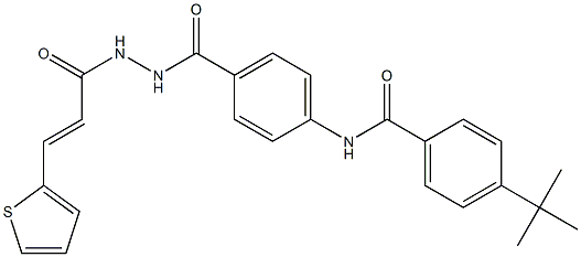 4-(tert-butyl)-N-[4-({2-[(E)-3-(2-thienyl)-2-propenoyl]hydrazino}carbonyl)phenyl]benzamide Struktur