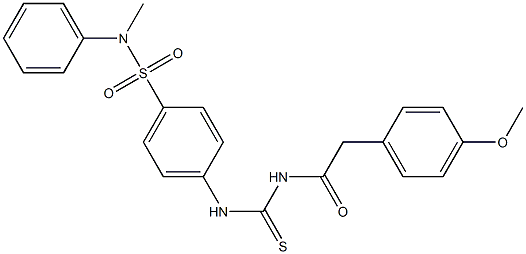 4-[({[2-(4-methoxyphenyl)acetyl]amino}carbothioyl)amino]-N-methyl-N-phenylbenzenesulfonamide Struktur