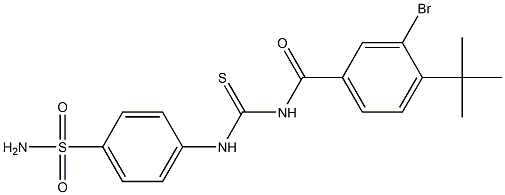 4-[({[3-bromo-4-(tert-butyl)benzoyl]amino}carbothioyl)amino]benzenesulfonamide Struktur