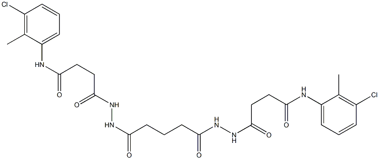 4-[2-(5-{2-[4-(3-chloro-2-methylanilino)-4-oxobutanoyl]hydrazino}-5-oxopentanoyl)hydrazino]-N-(3-chloro-2-methylphenyl)-4-oxobutanamide Struktur