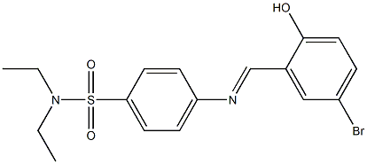 4-{[(E)-(5-bromo-2-hydroxyphenyl)methylidene]amino}-N,N-diethylbenzenesulfonamide Struktur