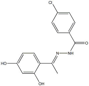 4-chloro-N'-[(E)-1-(2,4-dihydroxyphenyl)ethylidene]benzohydrazide Struktur