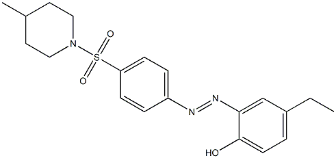 4-ethyl-2-((E)-2-{4-[(4-methyl-1-piperidinyl)sulfonyl]phenyl}diazenyl)phenol Struktur