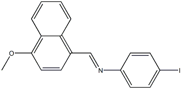 N-(4-iodophenyl)-N-[(E)-(4-methoxy-1-naphthyl)methylidene]amine Struktur