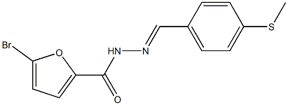 5-bromo-N'-{(E)-[4-(methylsulfanyl)phenyl]methylidene}-2-furohydrazide Struktur