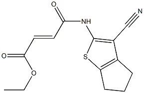 ethyl (E)-4-[(3-cyano-5,6-dihydro-4H-cyclopenta[b]thiophen-2-yl)amino]-4-oxo-2-butenoate Struktur