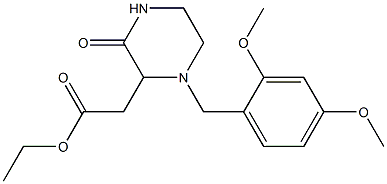 ethyl 2-[1-(2,4-dimethoxybenzyl)-3-oxo-2-piperazinyl]acetate Struktur