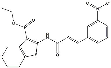 ethyl 2-{[(E)-3-(3-nitrophenyl)-2-propenoyl]amino}-4,5,6,7-tetrahydro-1-benzothiophene-3-carboxylate Struktur