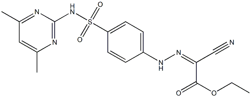 ethyl 2-cyano-2-[(Z)-2-(4-{[(4,6-dimethyl-2-pyrimidinyl)amino]sulfonyl}phenyl)hydrazono]acetate Struktur