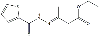 ethyl 3-[(E)-2-(2-thienylcarbonyl)hydrazono]butanoate Struktur