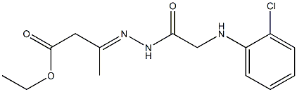 ethyl 3-{(E)-2-[2-(2-chloroanilino)acetyl]hydrazono}butanoate Struktur