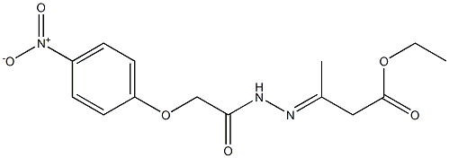 ethyl 3-{(E)-2-[2-(4-nitrophenoxy)acetyl]hydrazono}butanoate Struktur