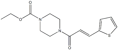 ethyl 4-[(E)-3-(2-thienyl)-2-propenoyl]-1-piperazinecarboxylate Struktur