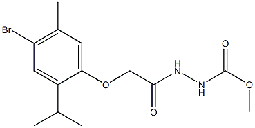 methyl 2-[2-(4-bromo-2-isopropyl-5-methylphenoxy)acetyl]-1-hydrazinecarboxylate Struktur