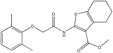 methyl 2-{[2-(2,6-dimethylphenoxy)acetyl]amino}-4,5,6,7-tetrahydro-1-benzothiophene-3-carboxylate Struktur