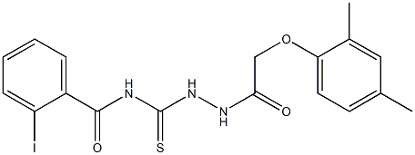 N-({2-[2-(2,4-dimethylphenoxy)acetyl]hydrazino}carbothioyl)-2-iodobenzamide Struktur