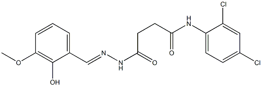 N-(2,4-dichlorophenyl)-4-{2-[(E)-(2-hydroxy-3-methoxyphenyl)methylidene]hydrazino}-4-oxobutanamide Struktur