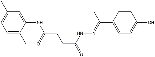 N-(2,5-dimethylphenyl)-4-{2-[(E)-1-(4-hydroxyphenyl)ethylidene]hydrazino}-4-oxobutanamide Struktur