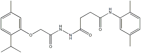 N-(2,5-dimethylphenyl)-4-{2-[2-(2-isopropyl-5-methylphenoxy)acetyl]hydrazino}-4-oxobutanamide Struktur