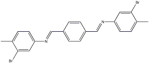 3-bromo-N-[(E)-(4-{[(3-bromo-4-methylphenyl)imino]methyl}phenyl)methylidene]-4-methylaniline Struktur