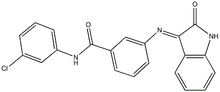 N-(3-chlorophenyl)-3-[(2-oxo-1,2-dihydro-3H-indol-3-ylidene)amino]benzamide Struktur