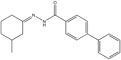 N'-(3-methylcyclohexylidene)[1,1'-biphenyl]-4-carbohydrazide Struktur