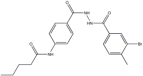 N-(4-{[2-(3-bromo-4-methylbenzoyl)hydrazino]carbonyl}phenyl)pentanamide Struktur