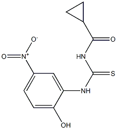 N-(cyclopropylcarbonyl)-N'-(2-hydroxy-5-nitrophenyl)thiourea Struktur