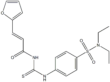 N,N-diethyl-4-[({[(E)-3-(2-furyl)-2-propenoyl]amino}carbothioyl)amino]benzenesulfonamide Struktur