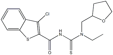 N'-[(3-chloro-1-benzothiophen-2-yl)carbonyl]-N-ethyl-N-(tetrahydro-2-furanylmethyl)thiourea Struktur