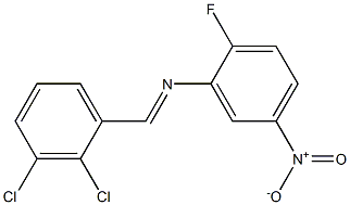 N-[(E)-(2,3-dichlorophenyl)methylidene]-N-(2-fluoro-5-nitrophenyl)amine Struktur