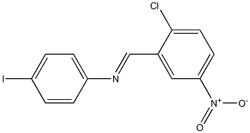 N-[(E)-(2-chloro-5-nitrophenyl)methylidene]-N-(4-iodophenyl)amine Struktur