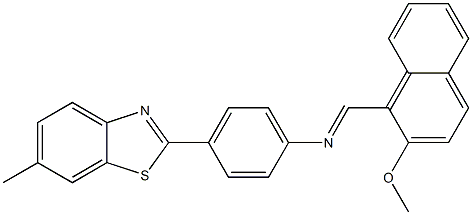 N-[(E)-(2-methoxy-1-naphthyl)methylidene]-N-[4-(6-methyl-1,3-benzothiazol-2-yl)phenyl]amine Struktur