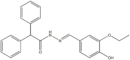 N'-[(E)-(3-ethoxy-4-hydroxyphenyl)methylidene]-2,2-diphenylacetohydrazide Struktur