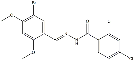 N'-[(E)-(5-bromo-2,4-dimethoxyphenyl)methylidene]-2,4-dichlorobenzohydrazide Struktur