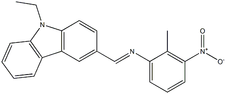 N-[(E)-(9-ethyl-9H-carbazol-3-yl)methylidene]-N-(2-methyl-3-nitrophenyl)amine Struktur