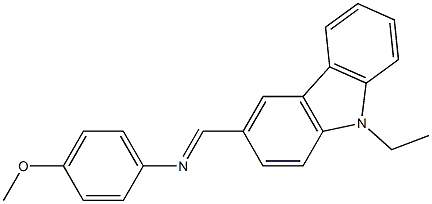 N-[(E)-(9-ethyl-9H-carbazol-3-yl)methylidene]-N-(4-methoxyphenyl)amine Struktur