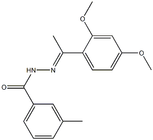 N'-[(E)-1-(2,4-dimethoxyphenyl)ethylidene]-3-methylbenzohydrazide Struktur