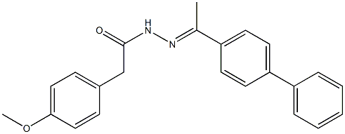 N'-[(E)-1-[1,1'-biphenyl]-4-ylethylidene]-2-(4-methoxyphenyl)acetohydrazide Struktur