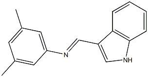 N-(3,5-dimethylphenyl)-N-[(E)-1H-indol-3-ylmethylidene]amine Struktur